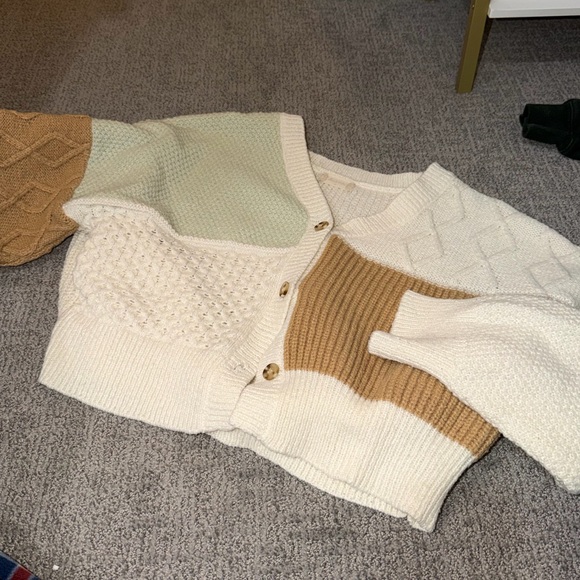 Altar'd State Sweaters - Altar’d State Patchwork Sweater Cardigan Size Medium